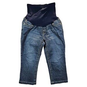 Oh Baby Motherhood Maternity Jean Capri Crops Womens Size Large 20" Inseam